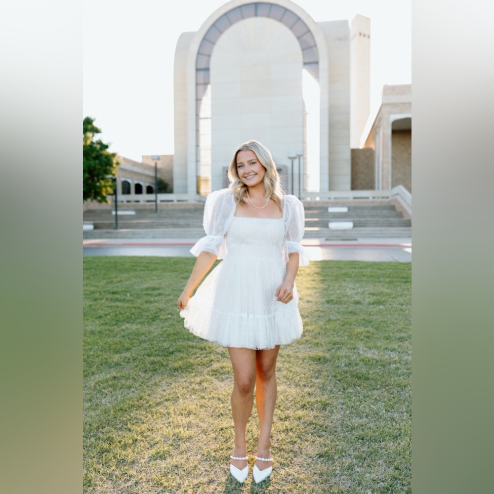 By Watters Macaron Square-Neck Tulle Embellished Mini Dress